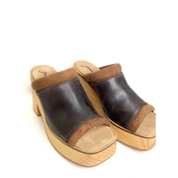 Free People | Shoes | Free People Terri Platform Clogs New  Free People Brown Leather Terri Platform Clogs Wooden Heel 38 US 8 NEW